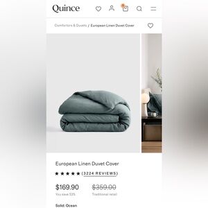 Quince European linen duvet cover